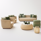 Palmweave Coastal Retreat Sofa Set